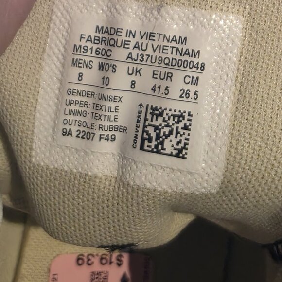 Converse All Star Hi Black Mens 8 Womens 10 High Top Sneakers Shoes M9160C - Picture 9 of 9